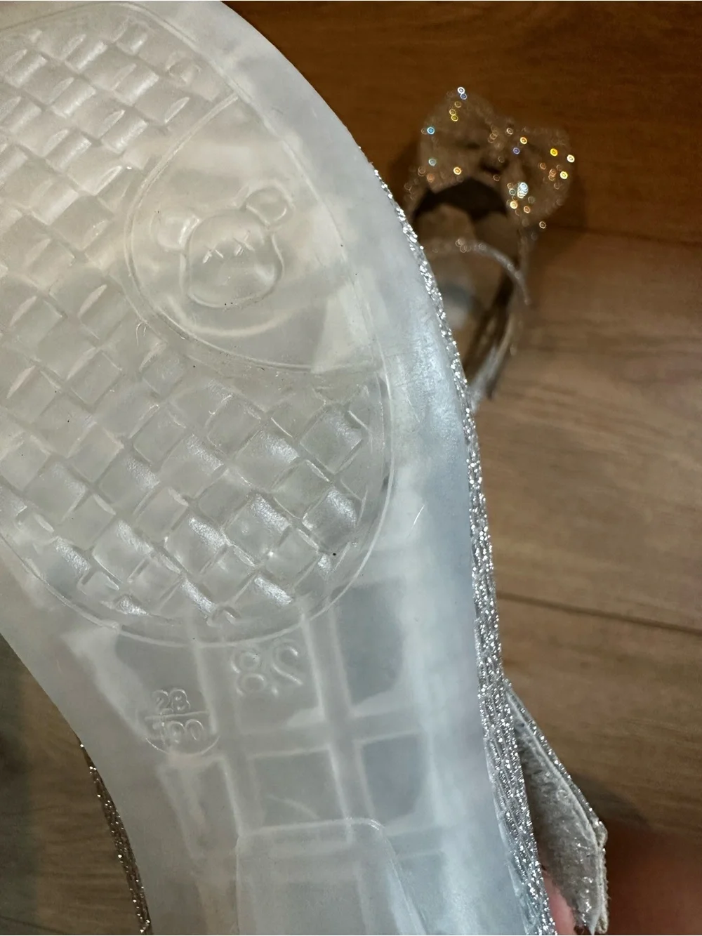 Girls Sparkle Bow Mary Jane Dress Shoes - Silver
